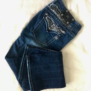 Miss Me Studded Distressed Bootcut Jeans